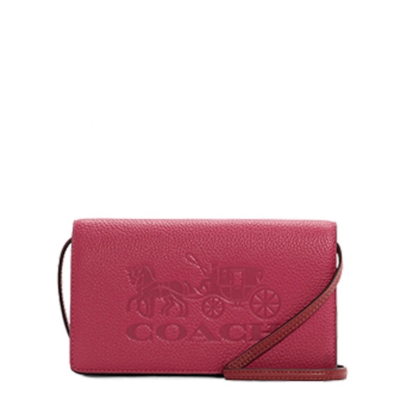 Coach Anna Foldover Clutch Crossbody In Colorblock With Horse And Carriage - Picture 1 of 4